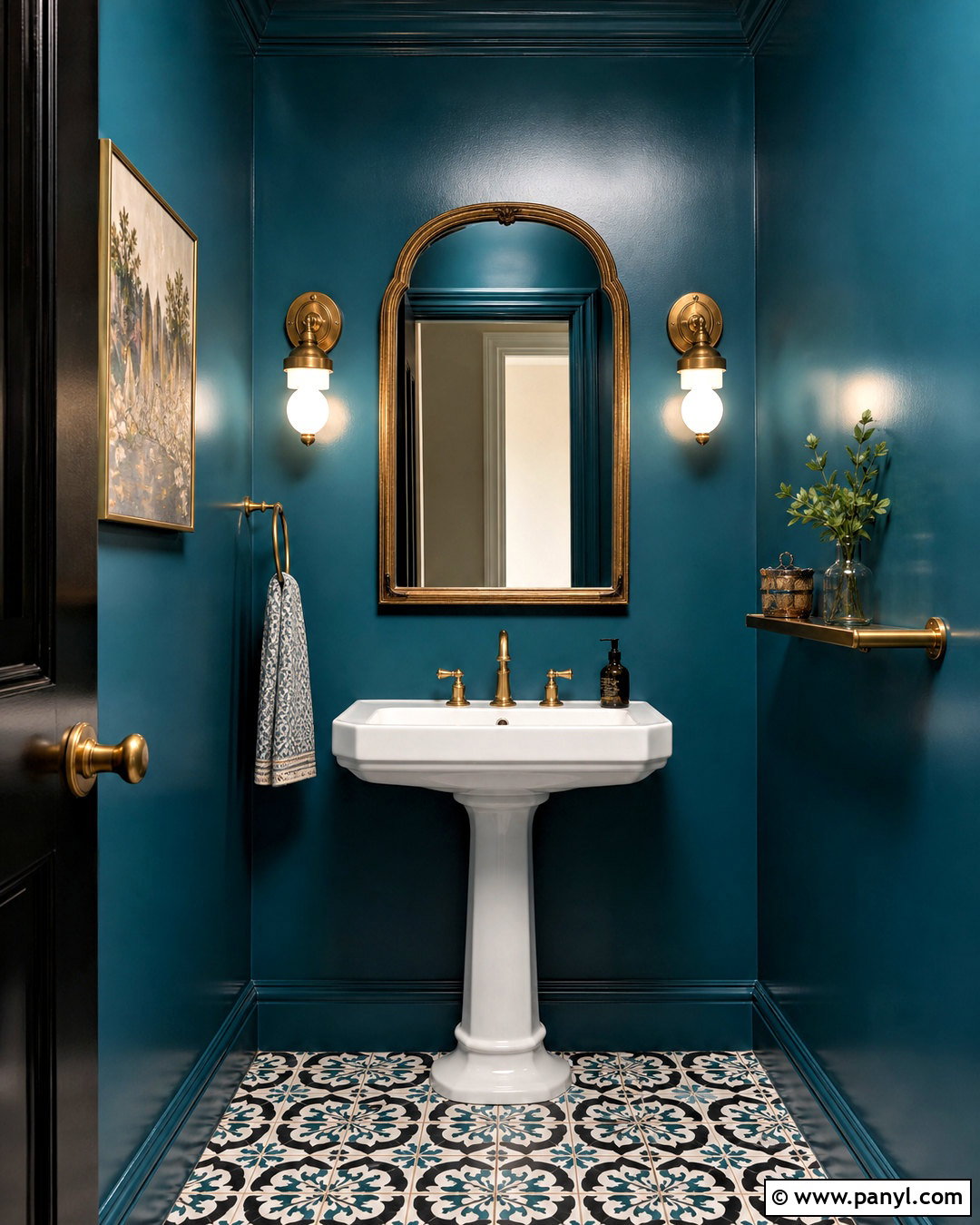 Dark Teal Powder Room - 20 dark teal bathroom ideas
