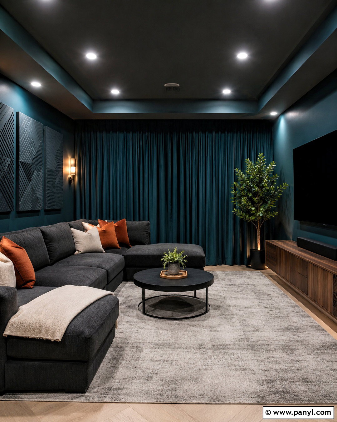 Dark Teal Reading Room With Leather Seating - 20 dark teal room ideas