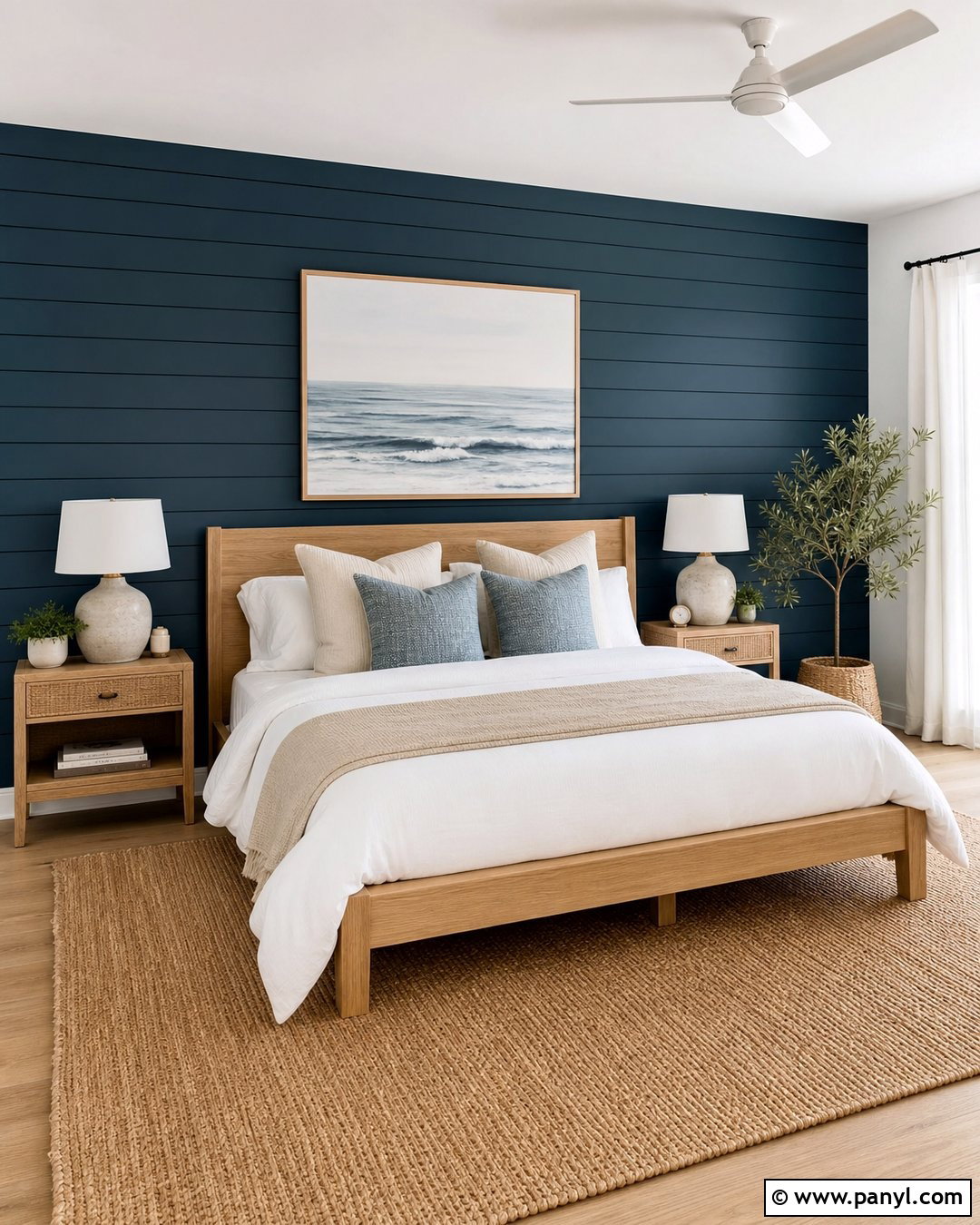 Dark Teal Shiplap Accent Wall - 30 dark teal accent wall ideas