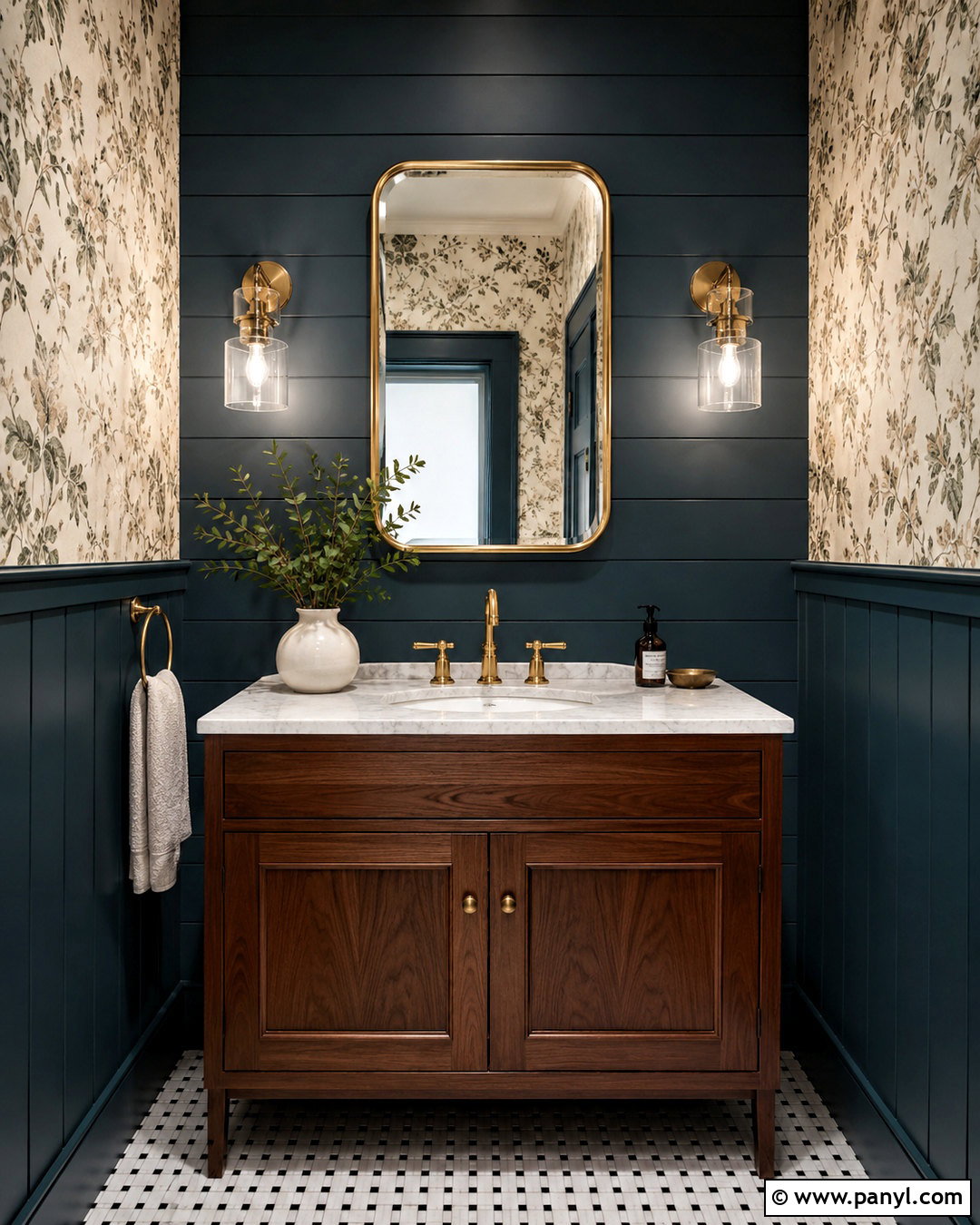 Dark Teal Shiplap Powder Room - 20 dark shiplap wall ideas