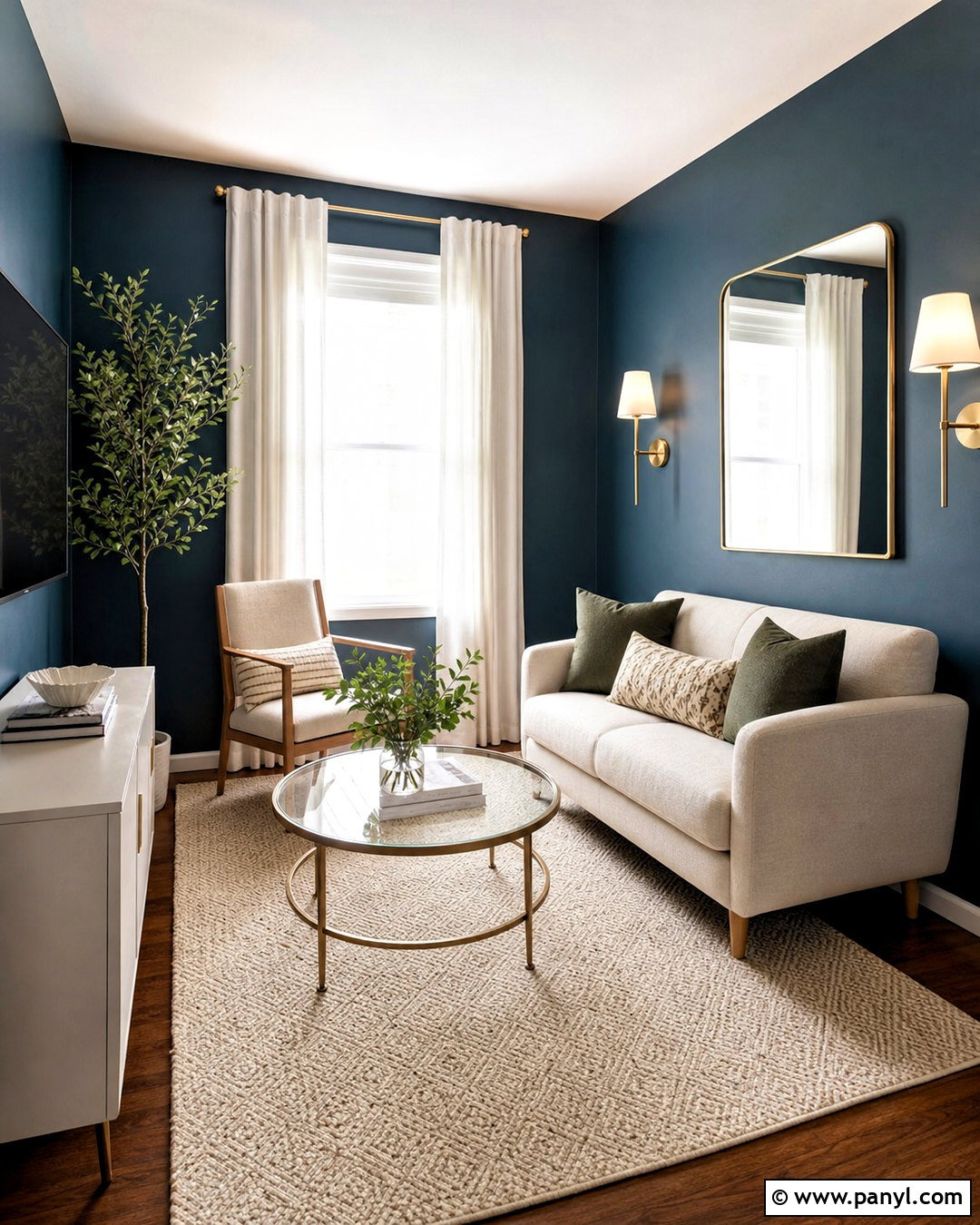 Dark Teal Small Living Room - 20 dark teal walls