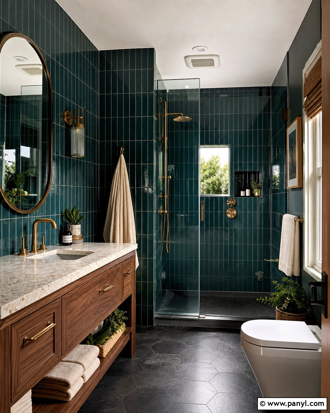 Dark Teal Tile Bathroom - 20 dark moody bathroom ideas