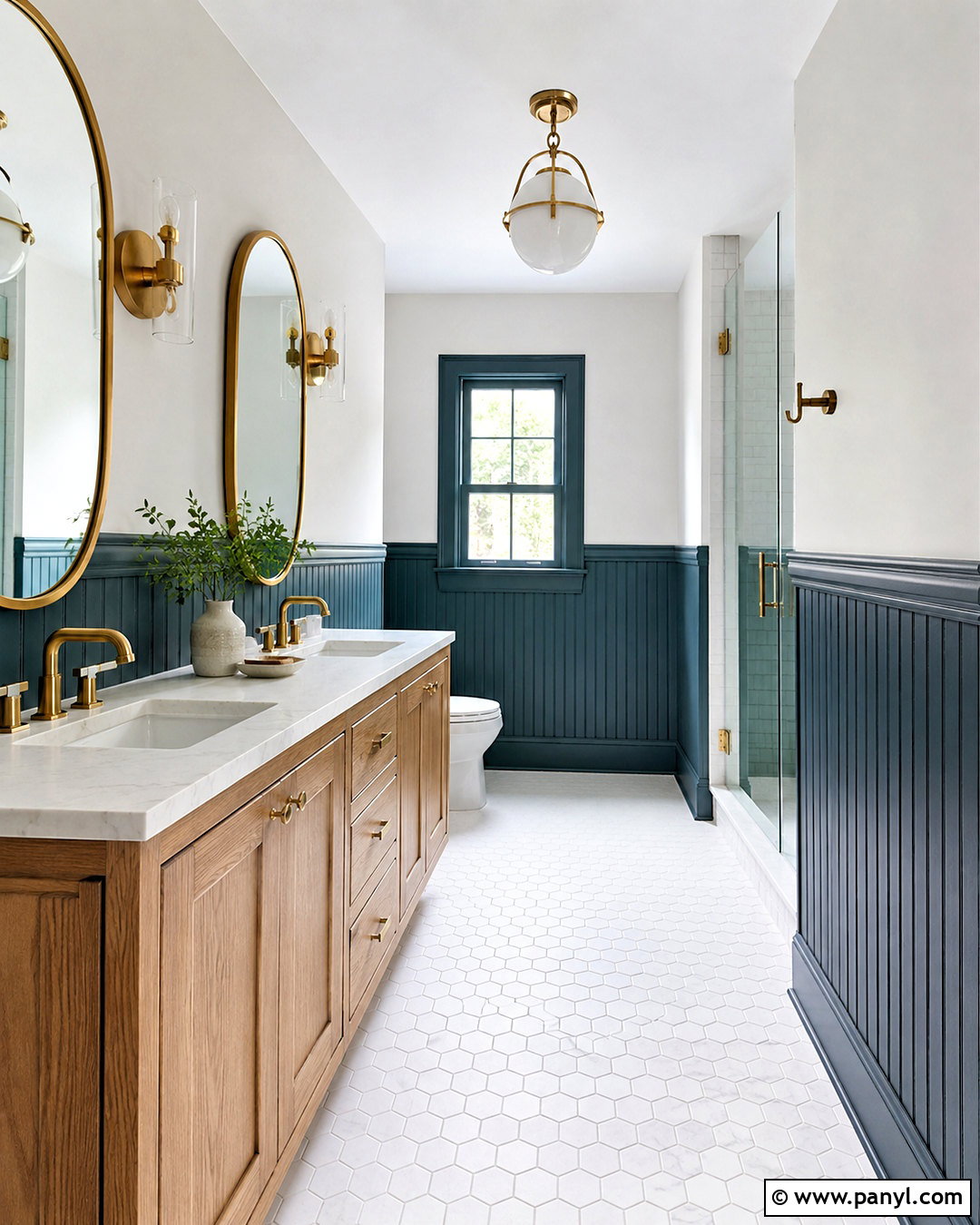 Dark Teal Wainscoting Bathroom - 20 dark wainscoting ideas