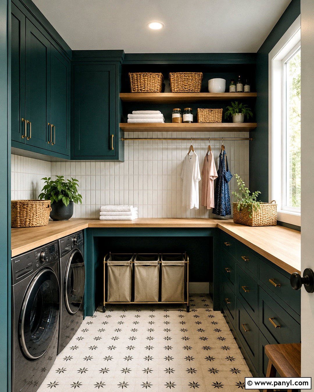 Dark Teal Walls Laundry Room - 40 dark walls