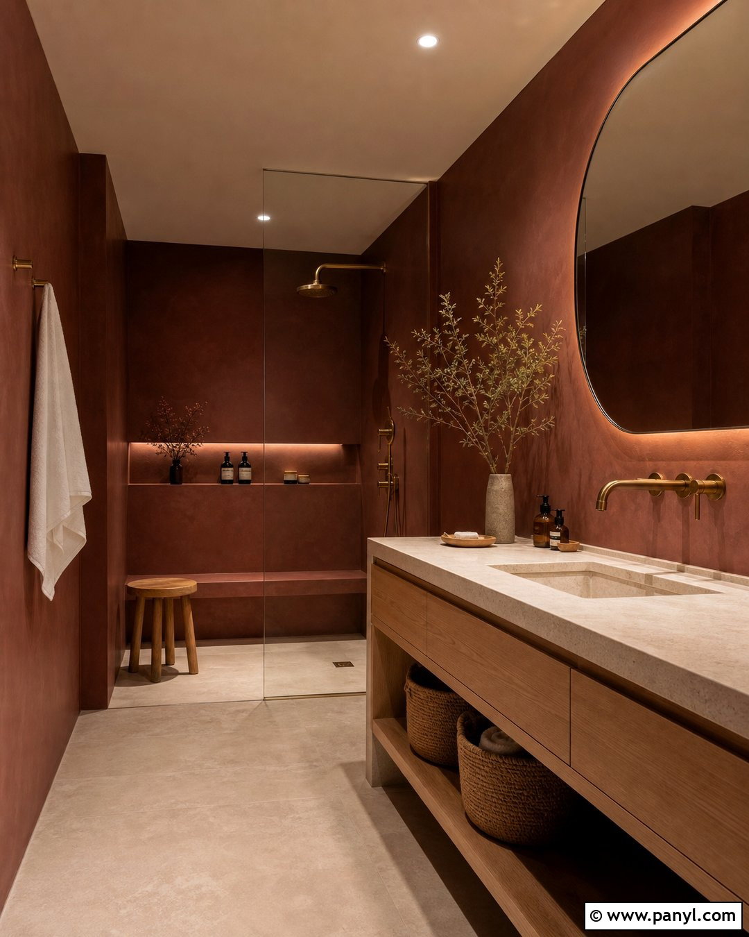 Dark Terracotta Bathroom Walls - 30 Dark Bathroom Walls
