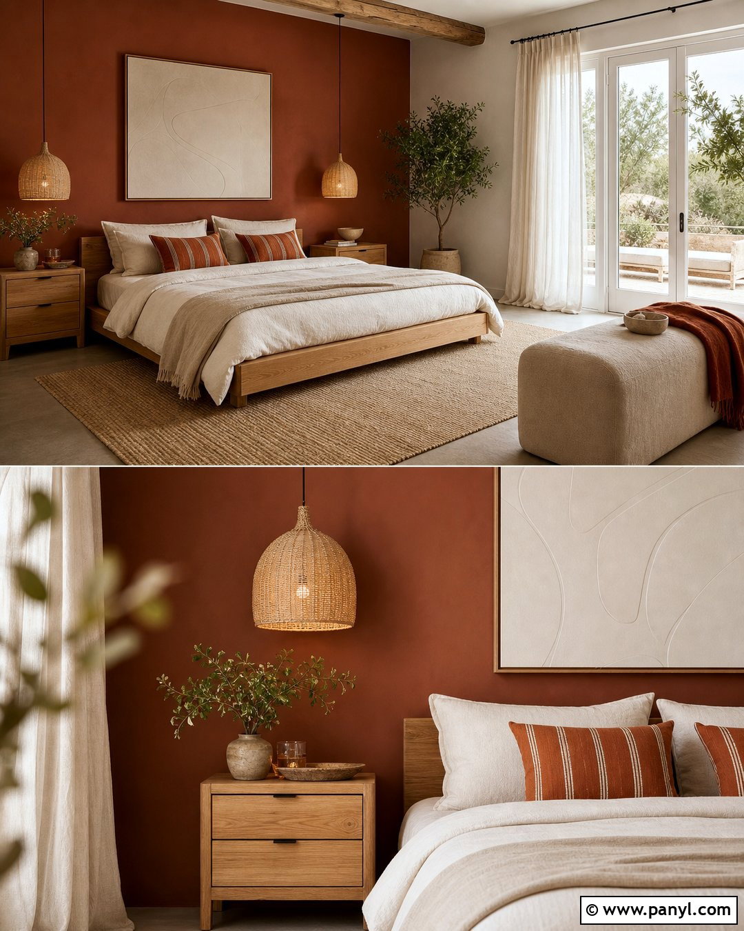 Dark Terracotta Bedroom Accent Wall - 30 dark accent walls