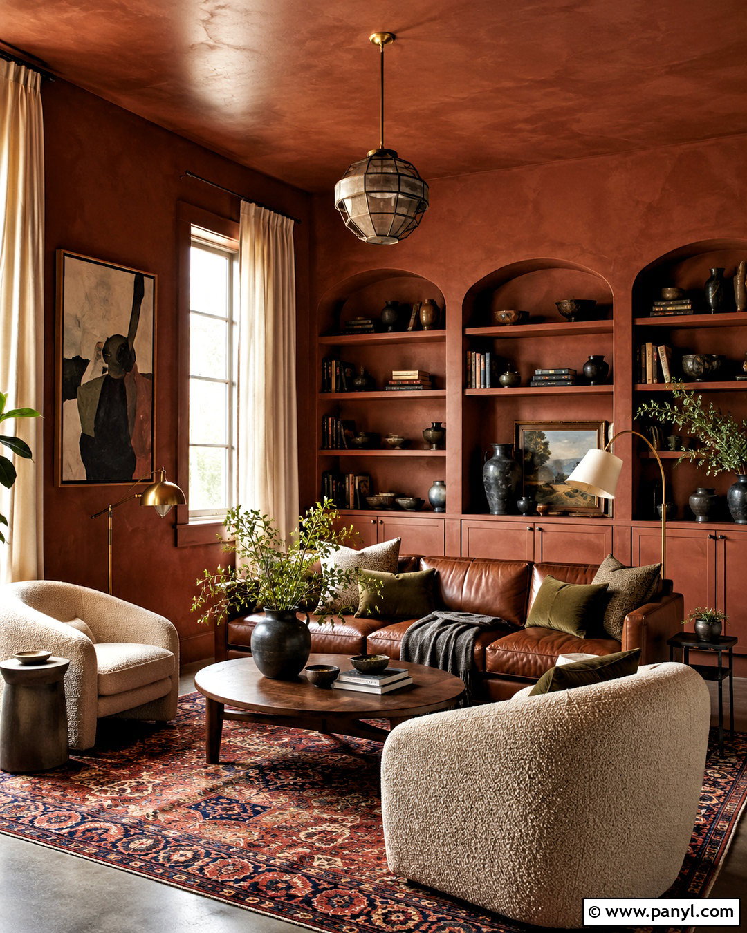 Dark Terracotta Den Walls And Ceiling - 20 dark walls and ceiling ideas
