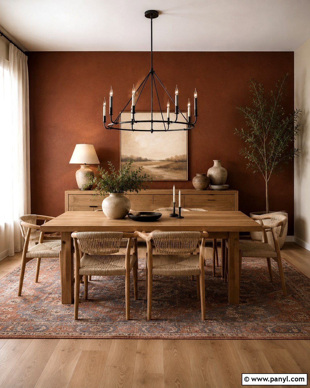 Dark Terracotta Dining Room Accent Wall - 20 Dark Paint Accent Wall Ideas