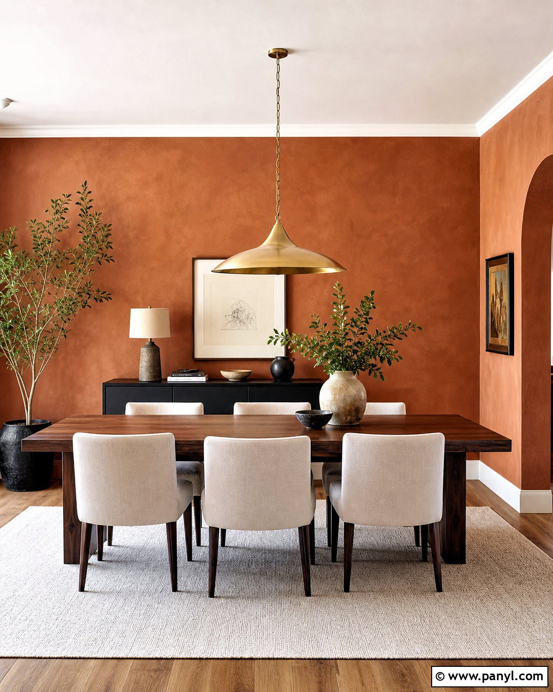 Dark Terracotta Limewash Dining Room - 20 terracotta limewash walls