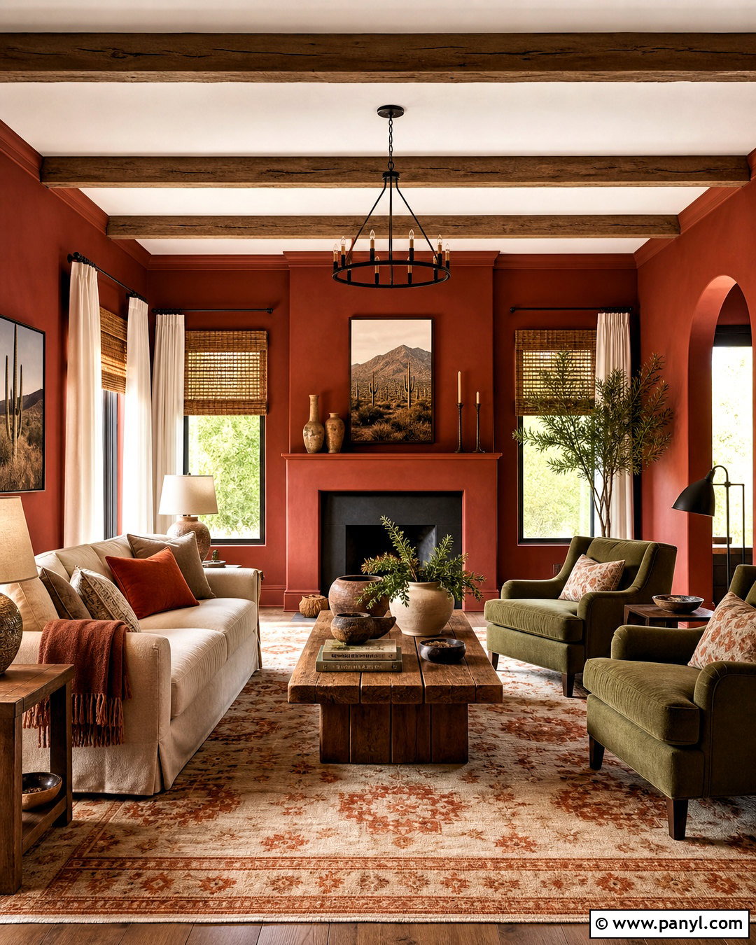 Dark Terracotta Living Room - 20 dark paint living room ideas