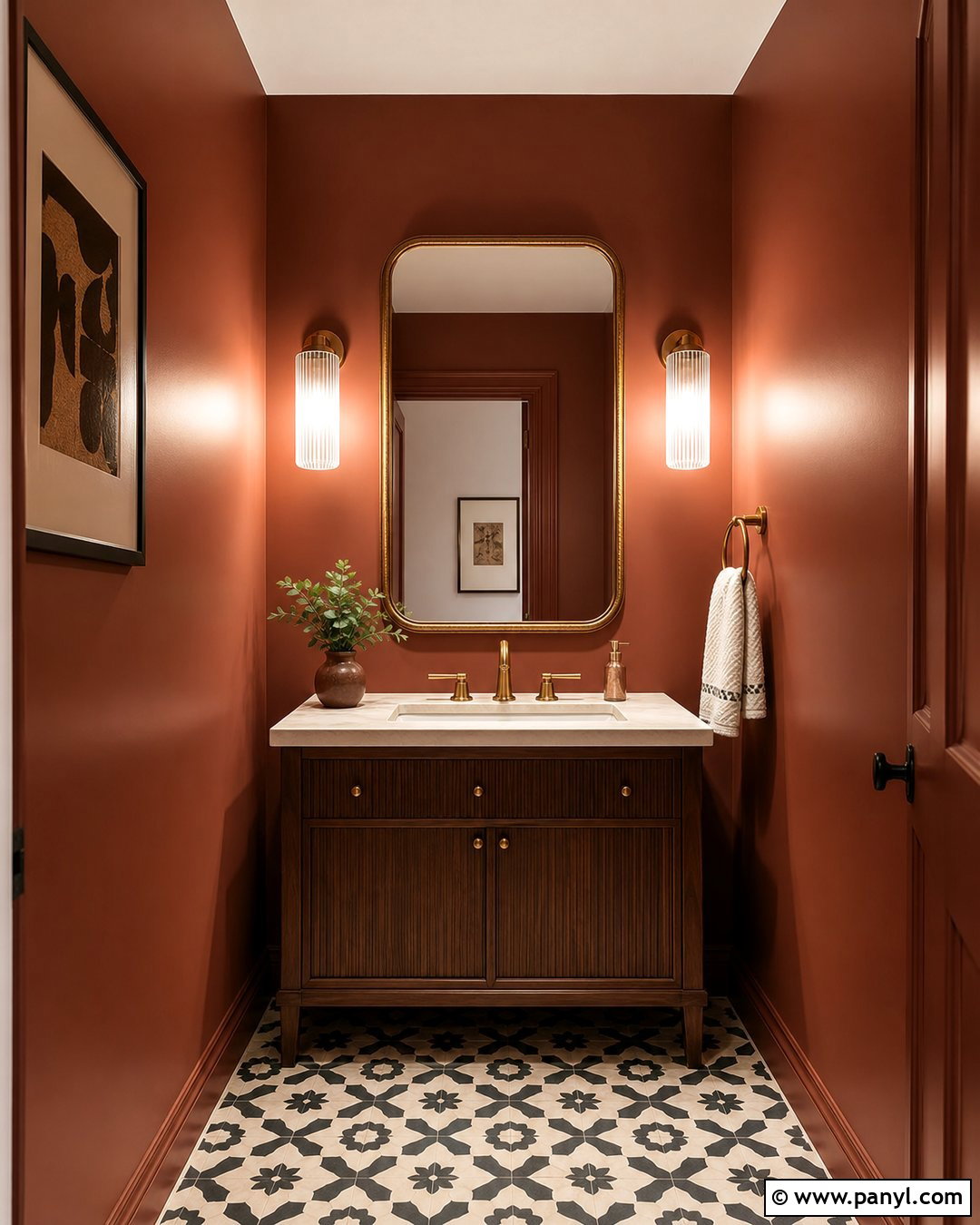Dark Terracotta Powder Room Walls - 40 Terracotta Wall Color Ideas