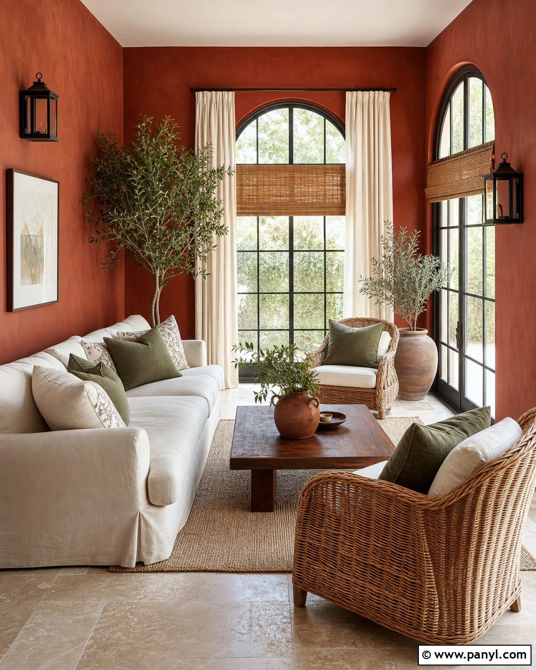 Dark Terracotta Wall Color Sunroom - 30 Moody Wall Color Ideas