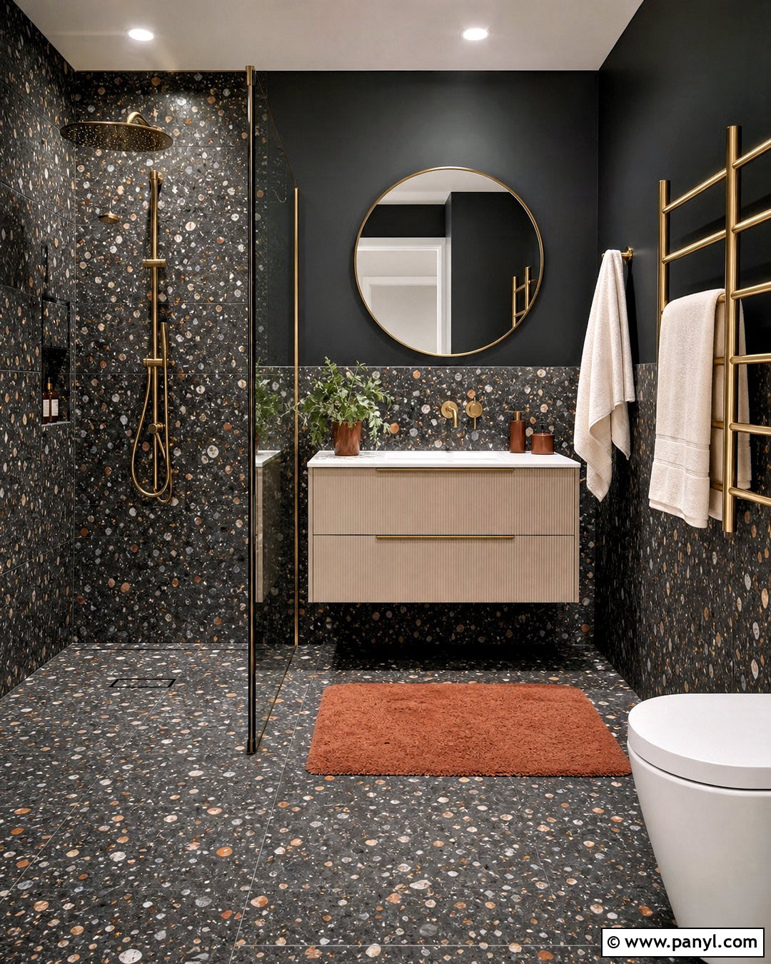 Dark Terrazzo Bathroom - 20 dark bathroom ideas modern ideas