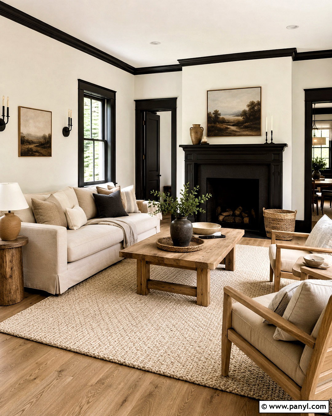 40 Dark Trim Light Walls Ideas for Striking Modern Rooms