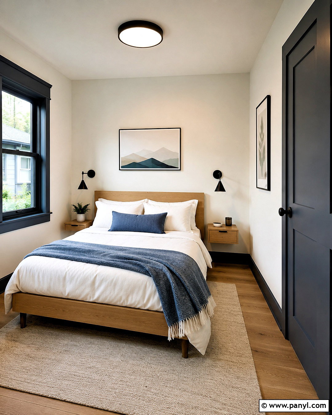 Dark Trim Small Bedroom - 40 dark trim light walls
