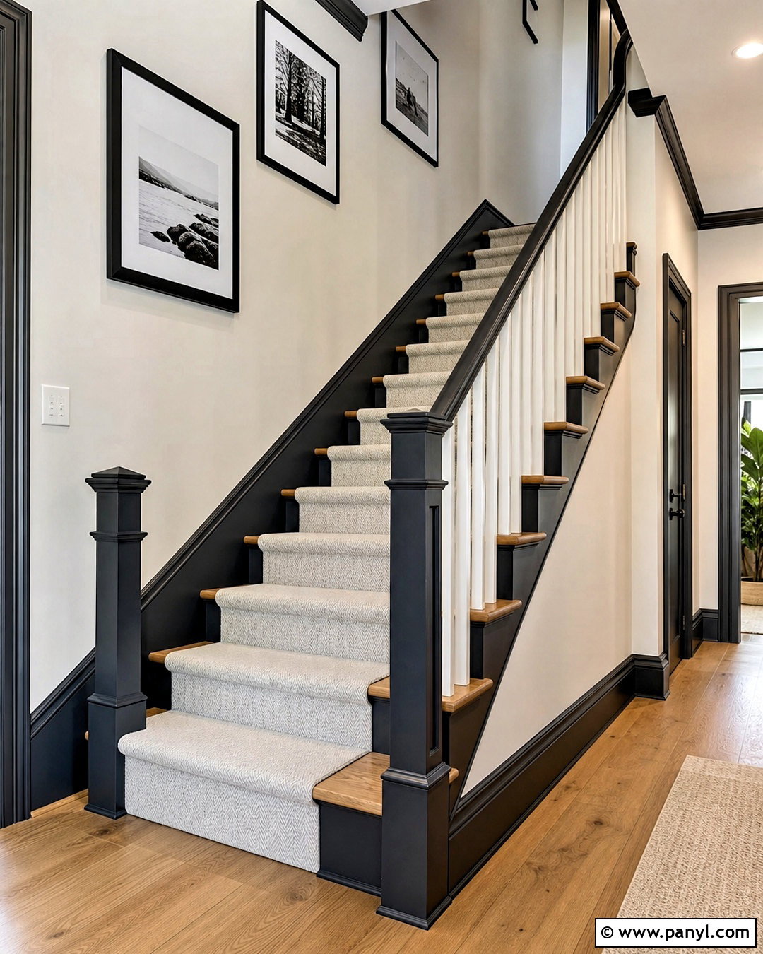 Dark Trim Staircase - 20 dark baseboards and trim ideas