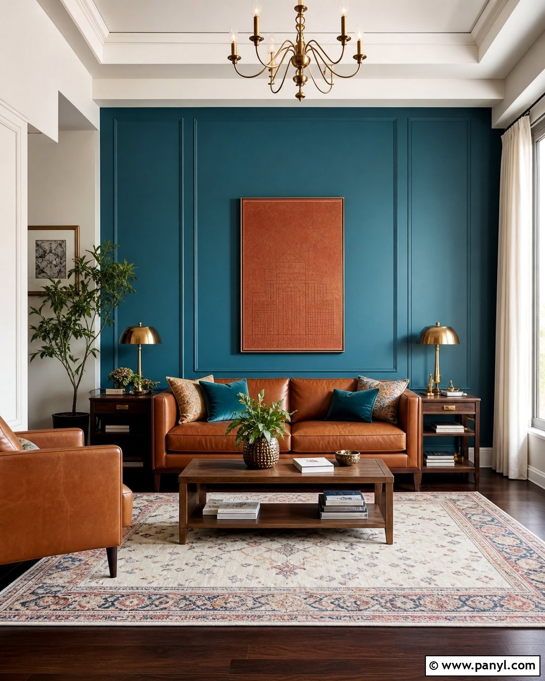 Dark Turquoise Accent Wall Living Room - 30 turquoise accent wall ideas