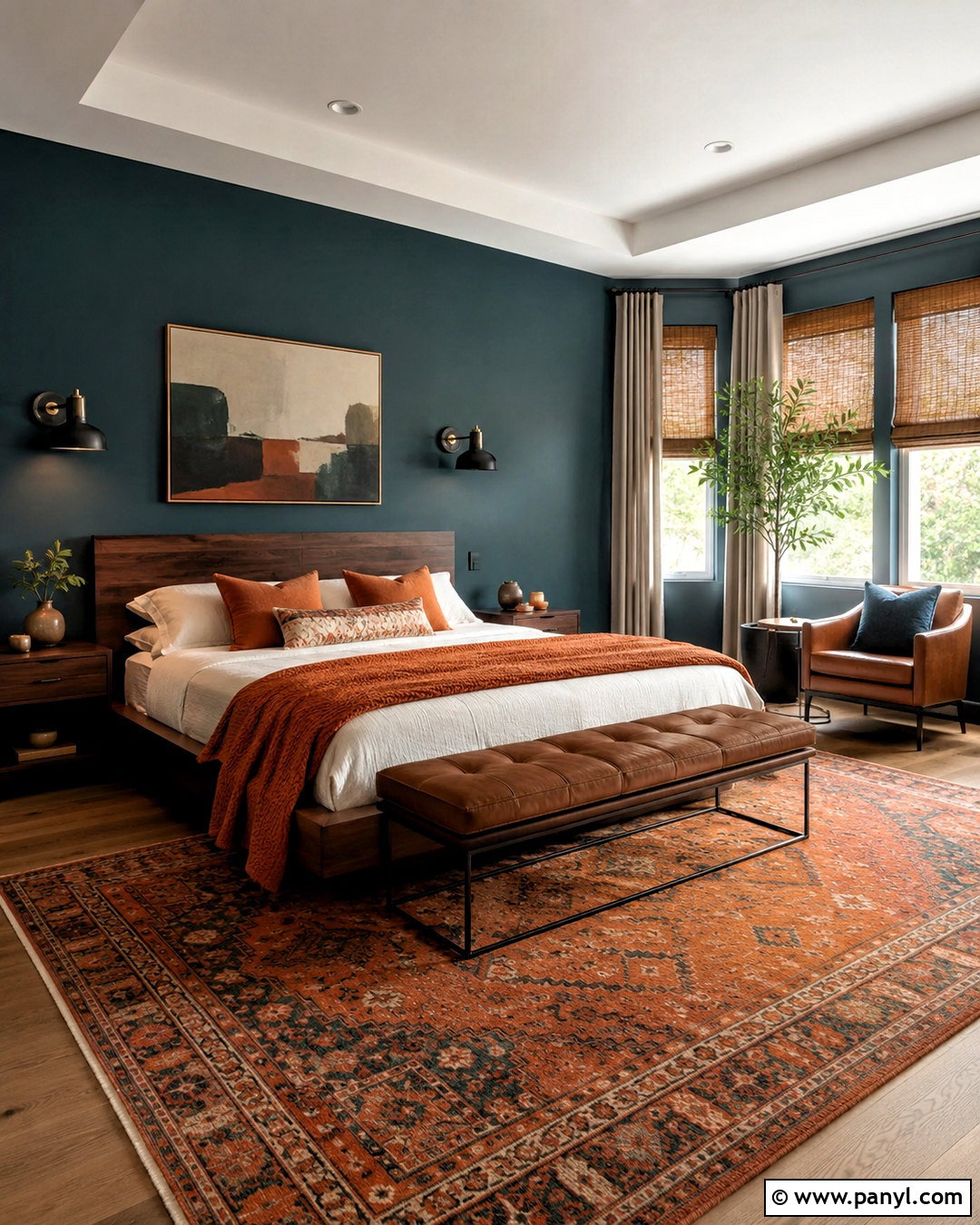Dark Turquoise Bedroom With Burnt Orange - 20 dark turquoise bedroom ideas
