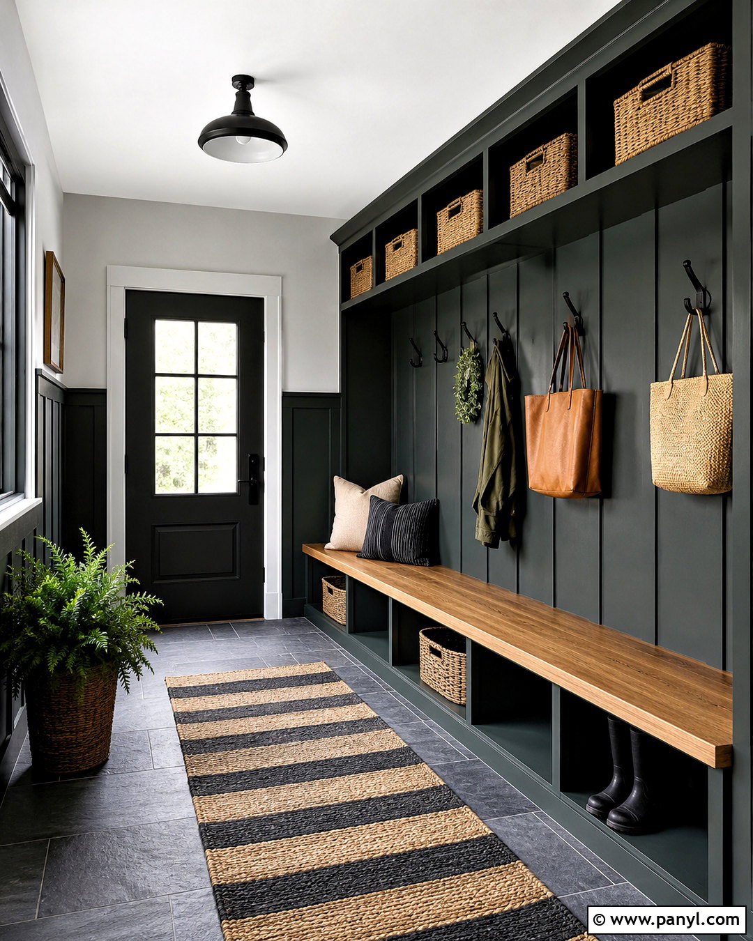 Dark Wainscoting Mudroom - 20 dark wainscoting ideas