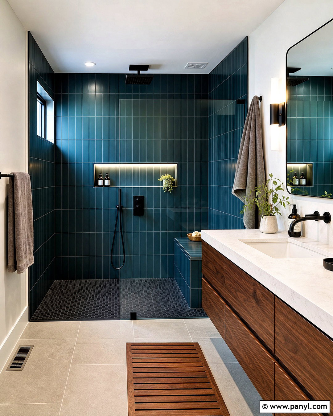 Dark Walk-In Shower Bathroom - 20 dark bathroom design ideas