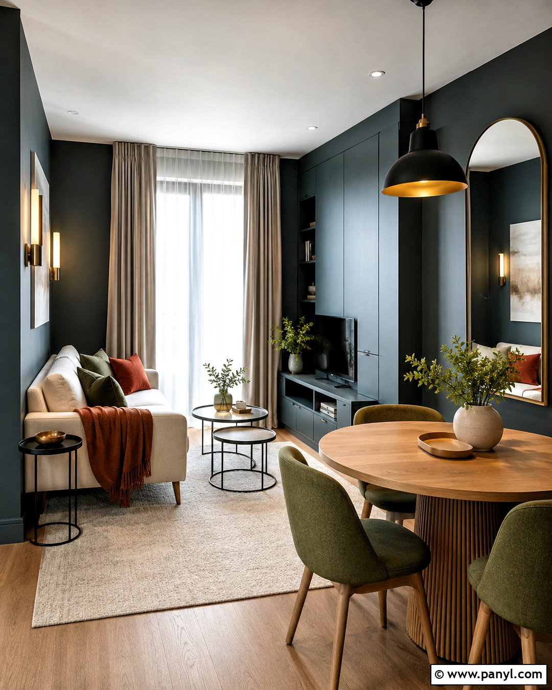 Dark Walls Small Apartment - 40 dark walls