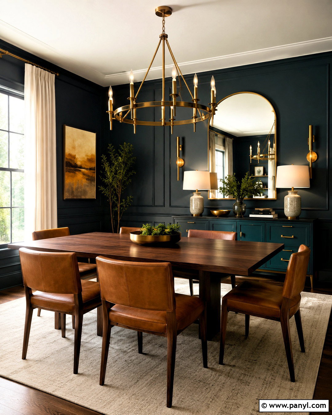 Dark Walls With Brass Accents - 40 dark walls