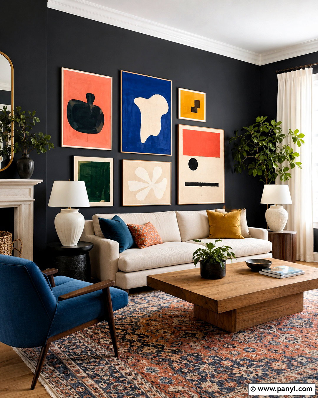 Dark Walls With Colorful Art - 40 dark walls