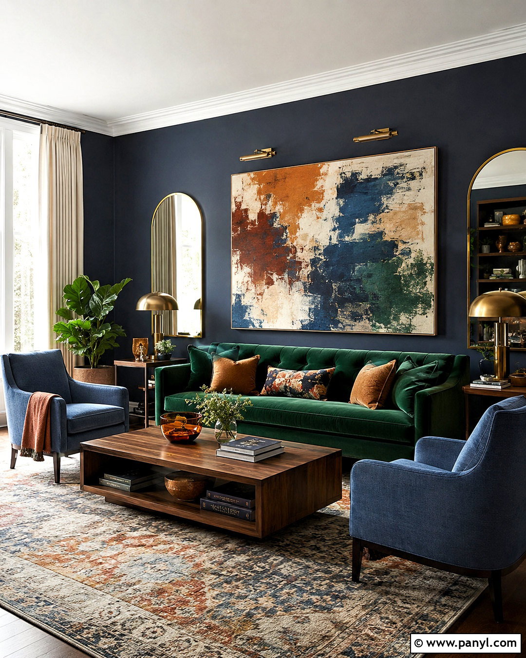 Dark Walls With Jewel Tone Furniture - 40 dark walls
