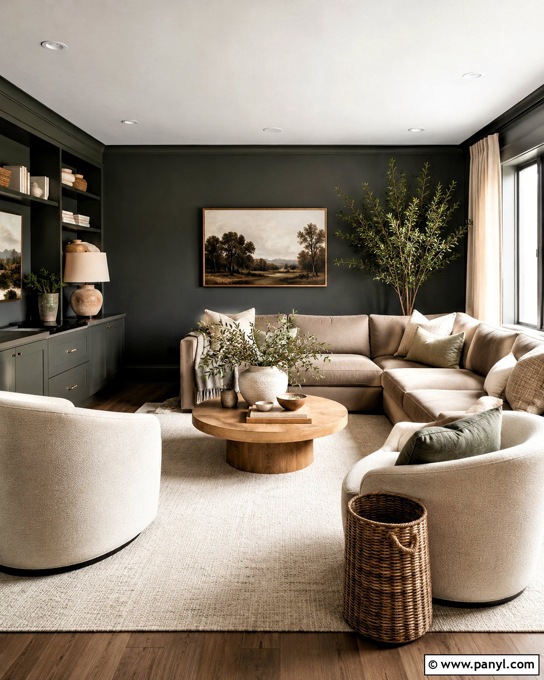 Dark Walls With Neutral Furniture - 40 dark walls