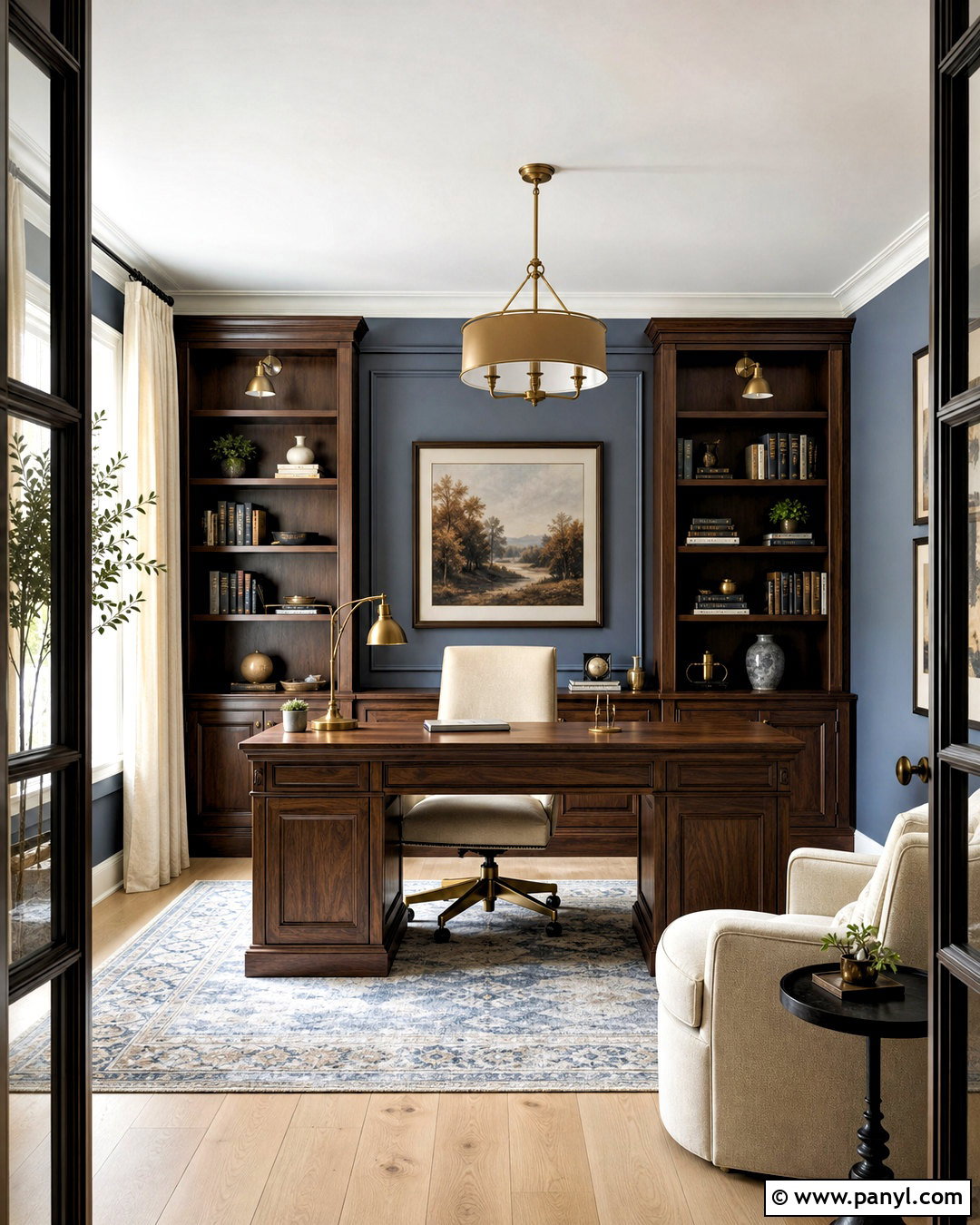 Dark Walnut And Dusty Blue Palette - 20 wooden color palette ideas
