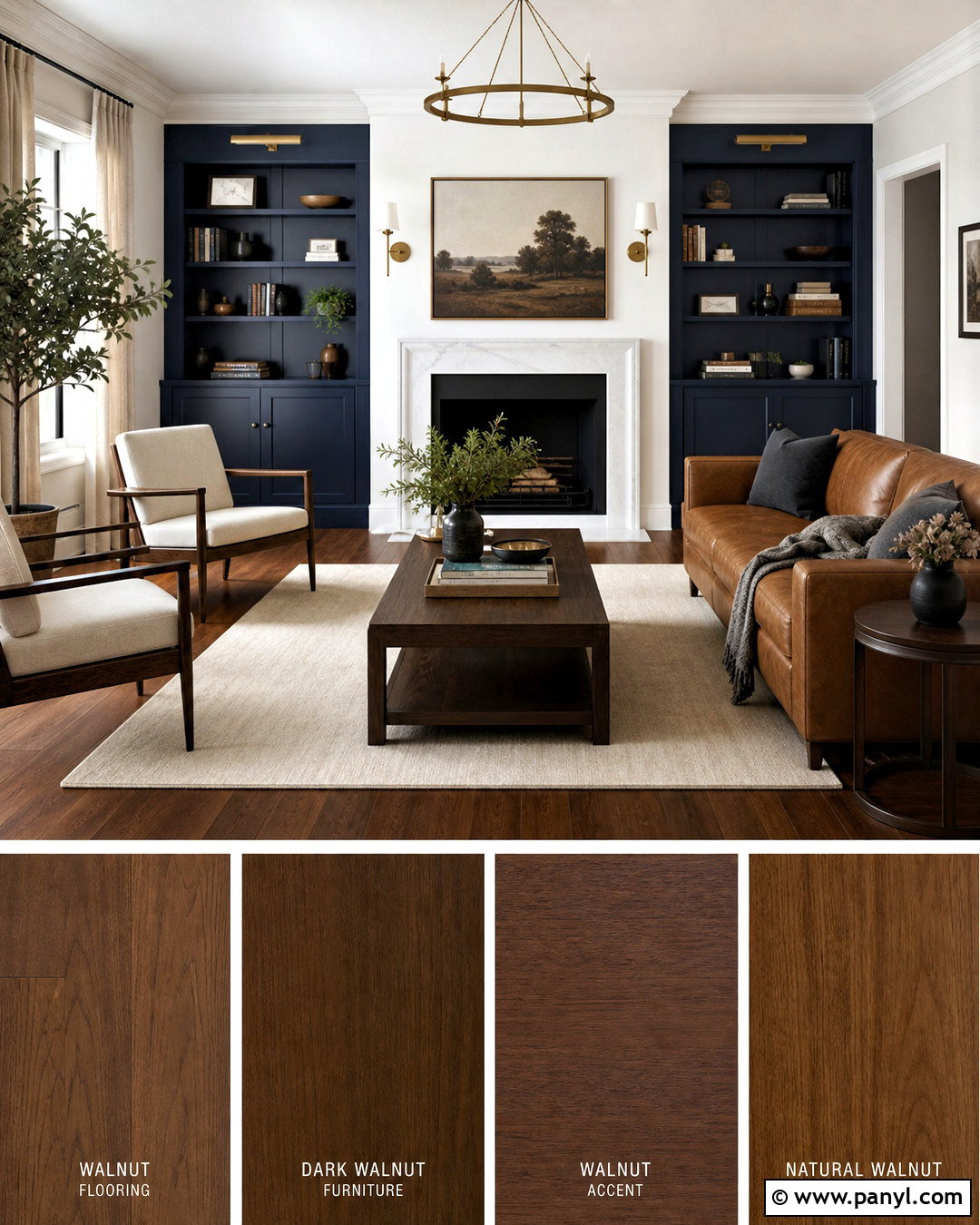Dark Walnut And Navy Blue Wood Color Palette - 20 wood colour palette ideas