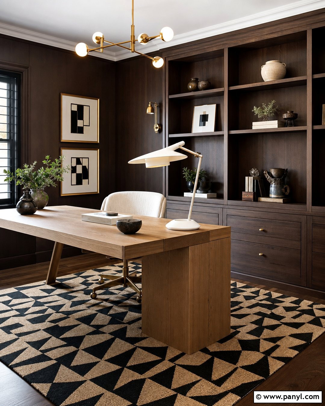 Dark Walnut Brown Office Walls - 35 dark wall colors