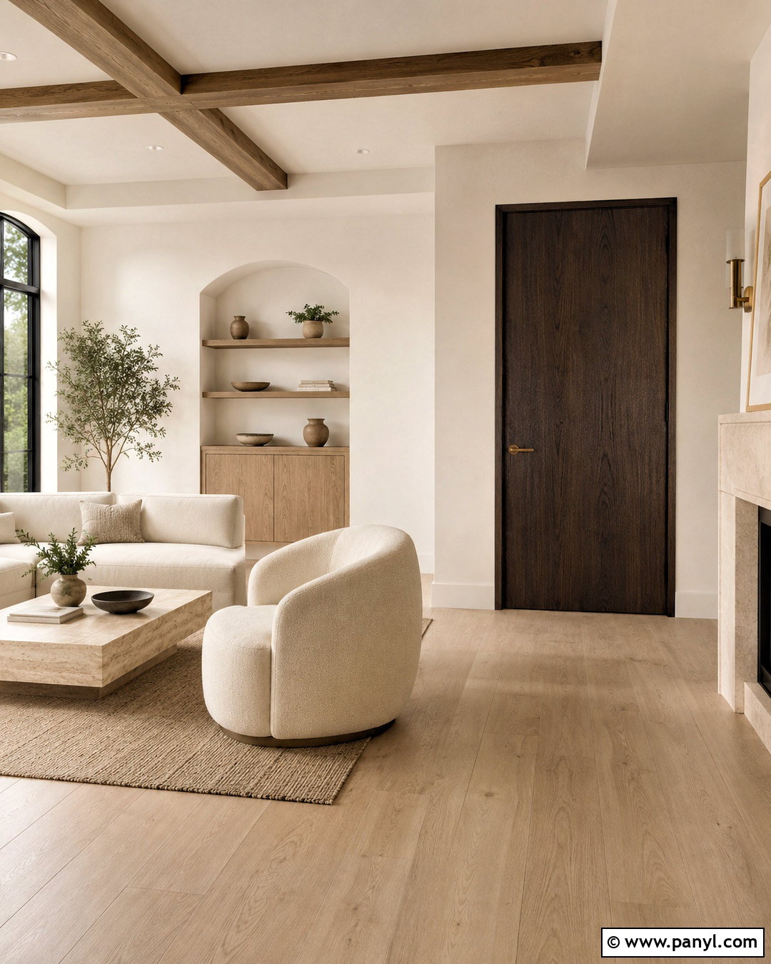 Dark Walnut Interior Door With Warm Neutrals - 20 dark doors interior ideas