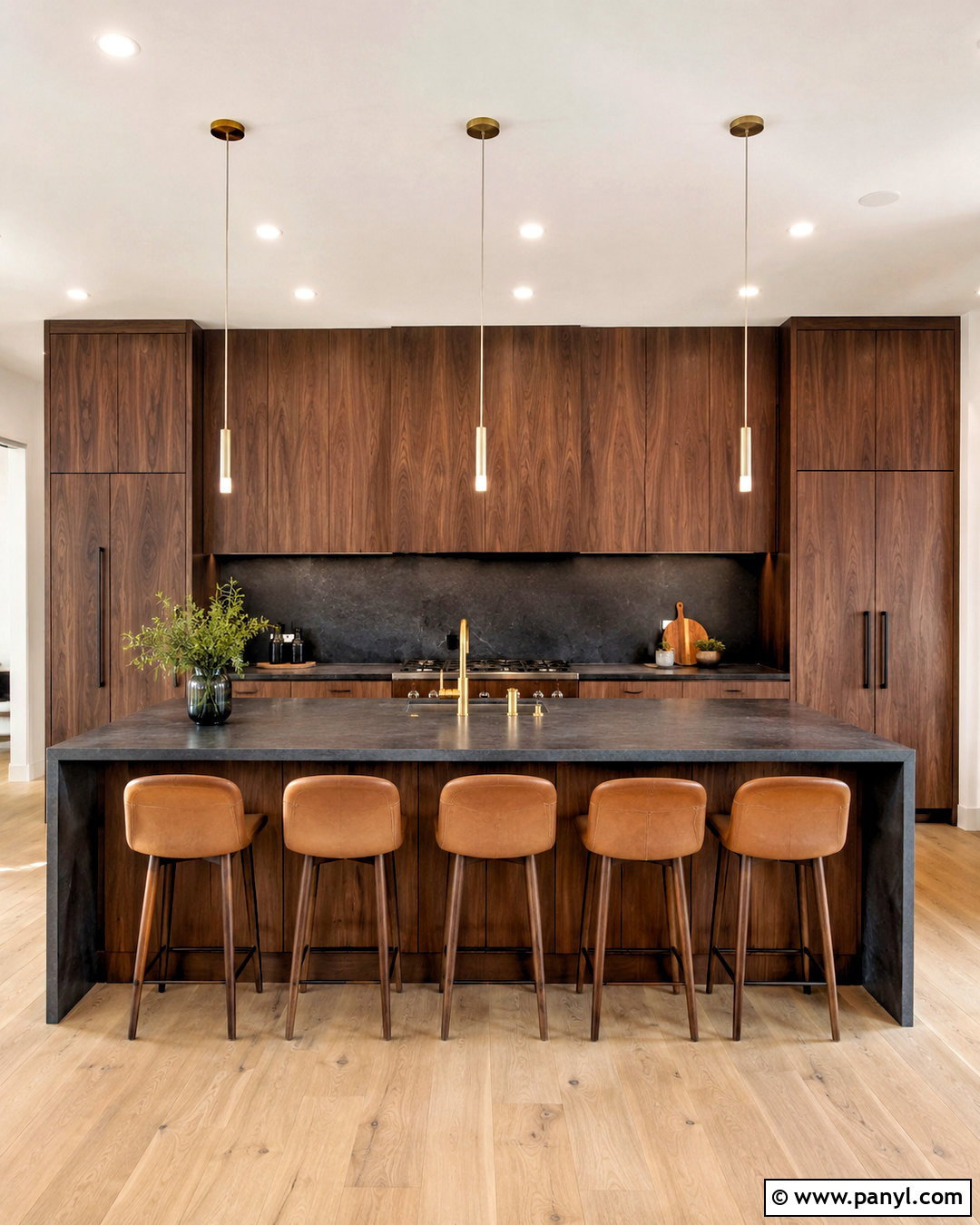 Dark Walnut Kitchen - 20 dark moody interior design ideas