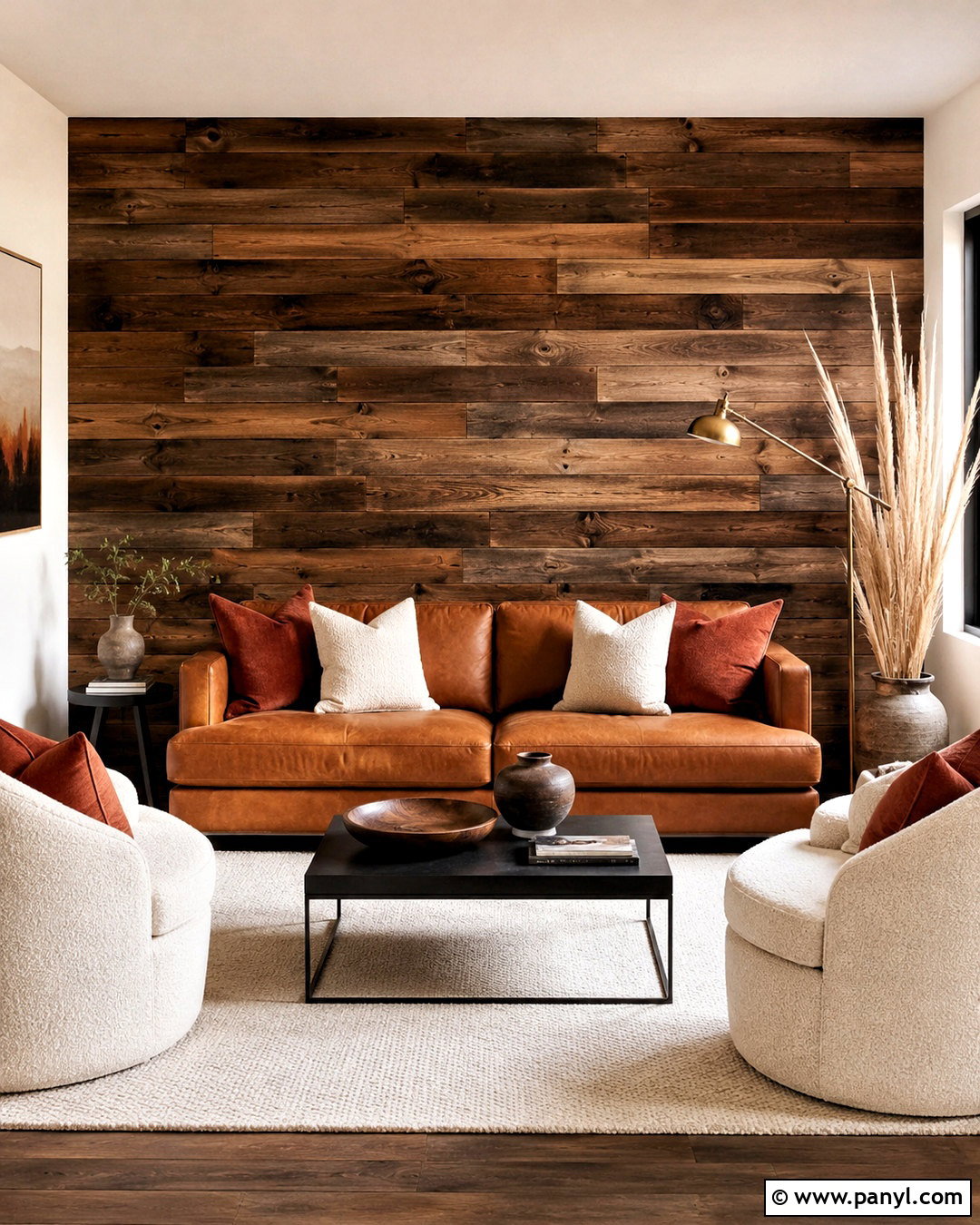 Dark Walnut Pallet Accent Wall - 20 pallet accent wall ideas
