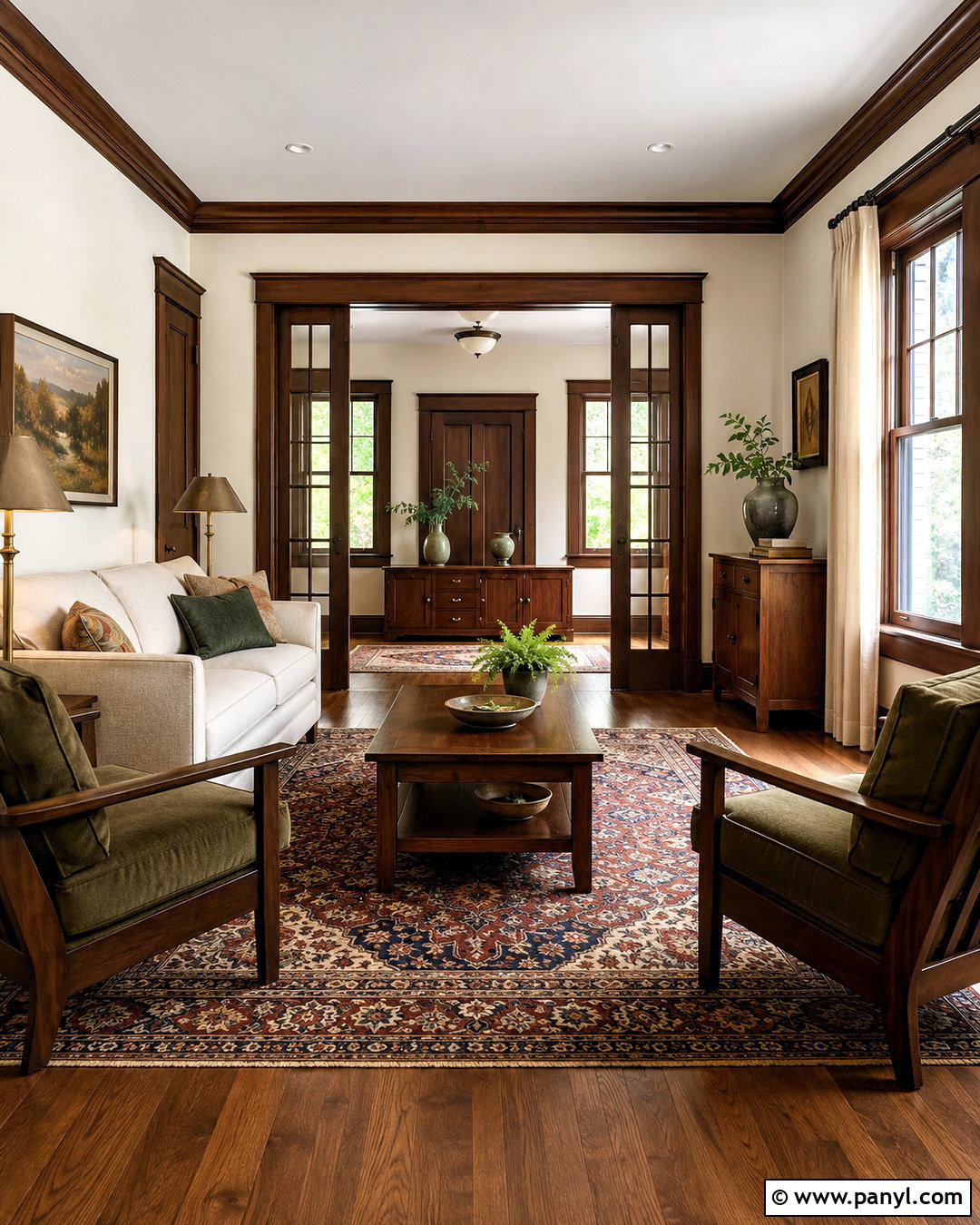 Dark Walnut Trim With Cream Walls - 40 dark trim light walls