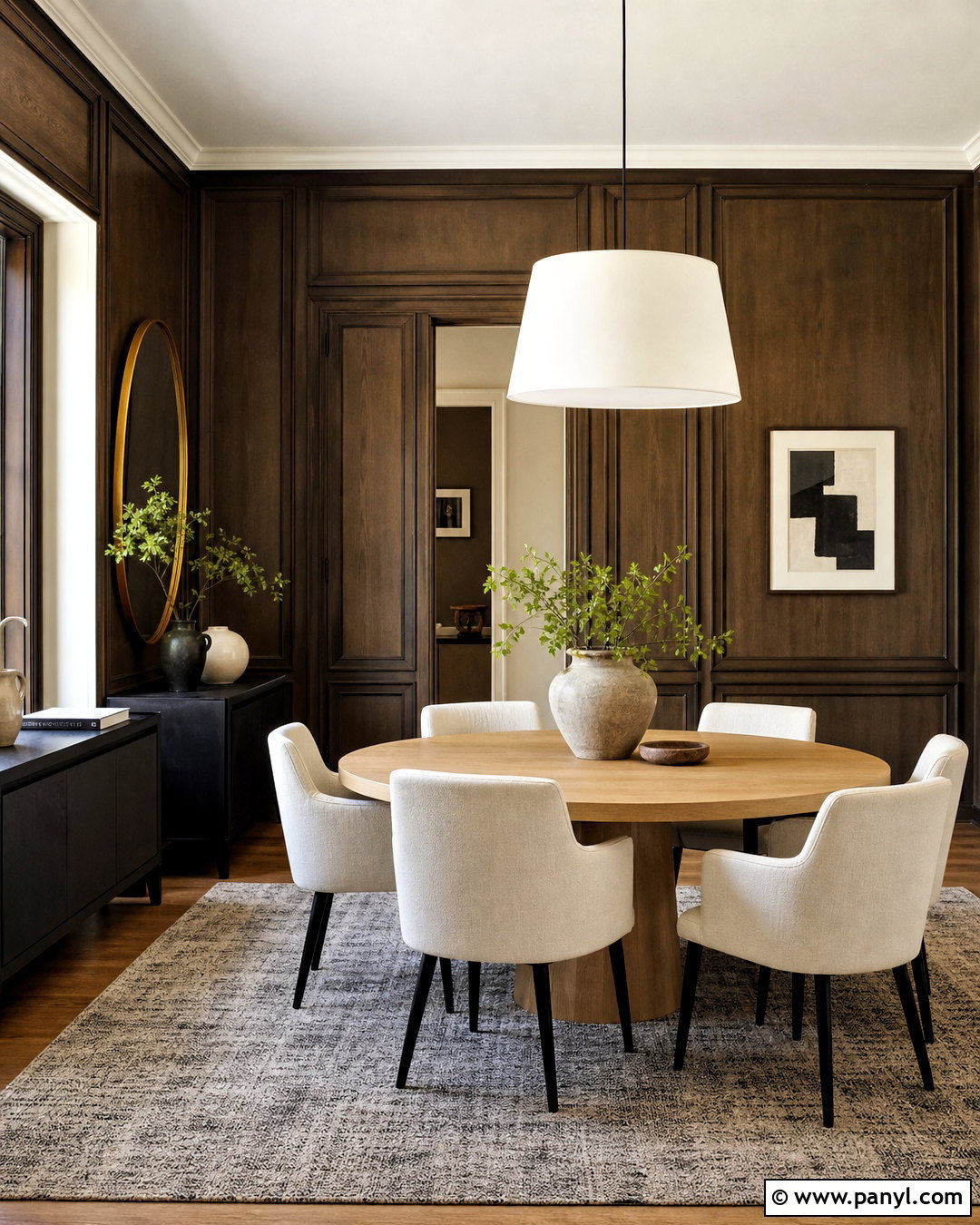 Dark Wood Dining Room Panels - 20 dark wood walls