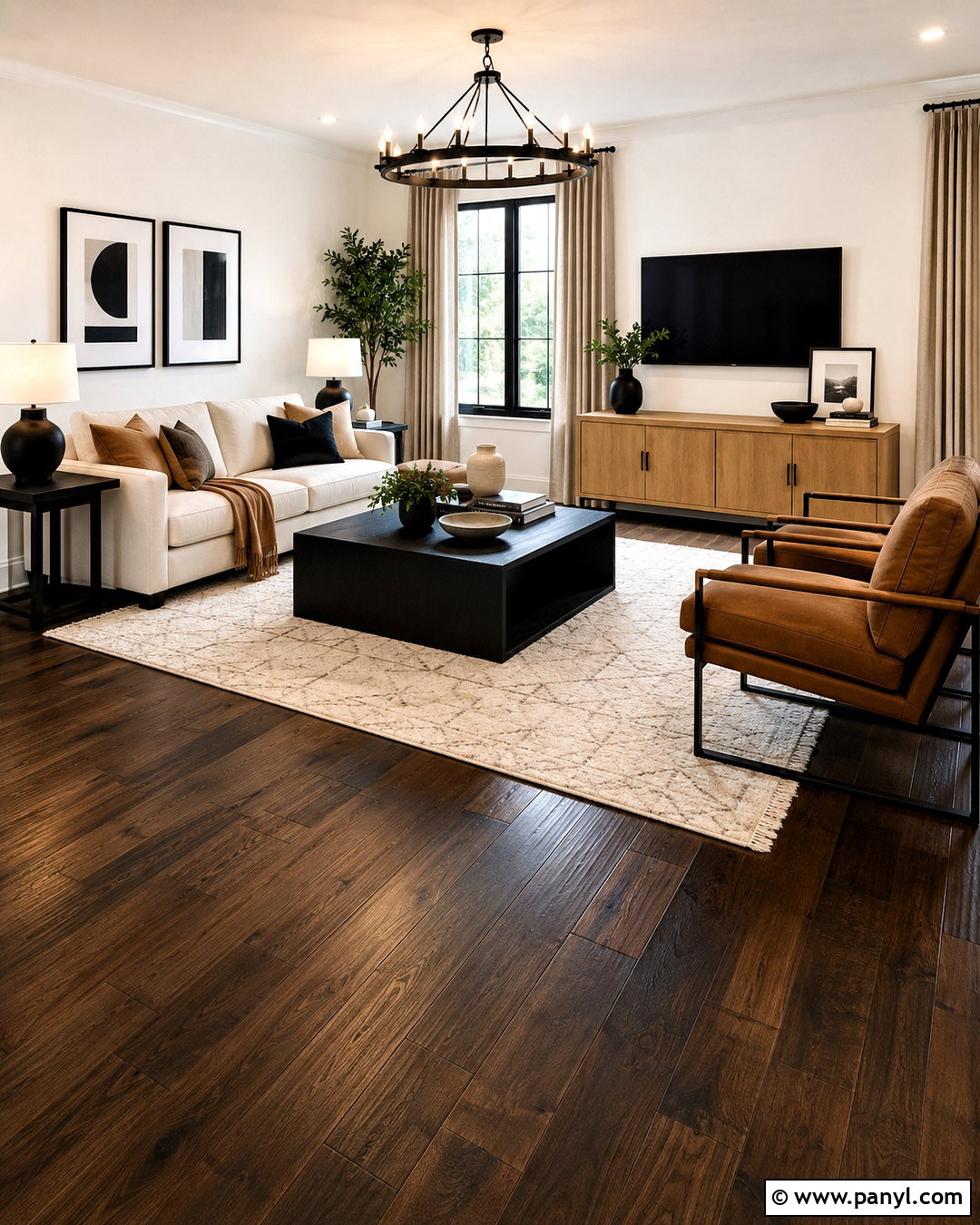 Dark Wood Floors With Black Accents - 20 dark wood floors living room decor ideas