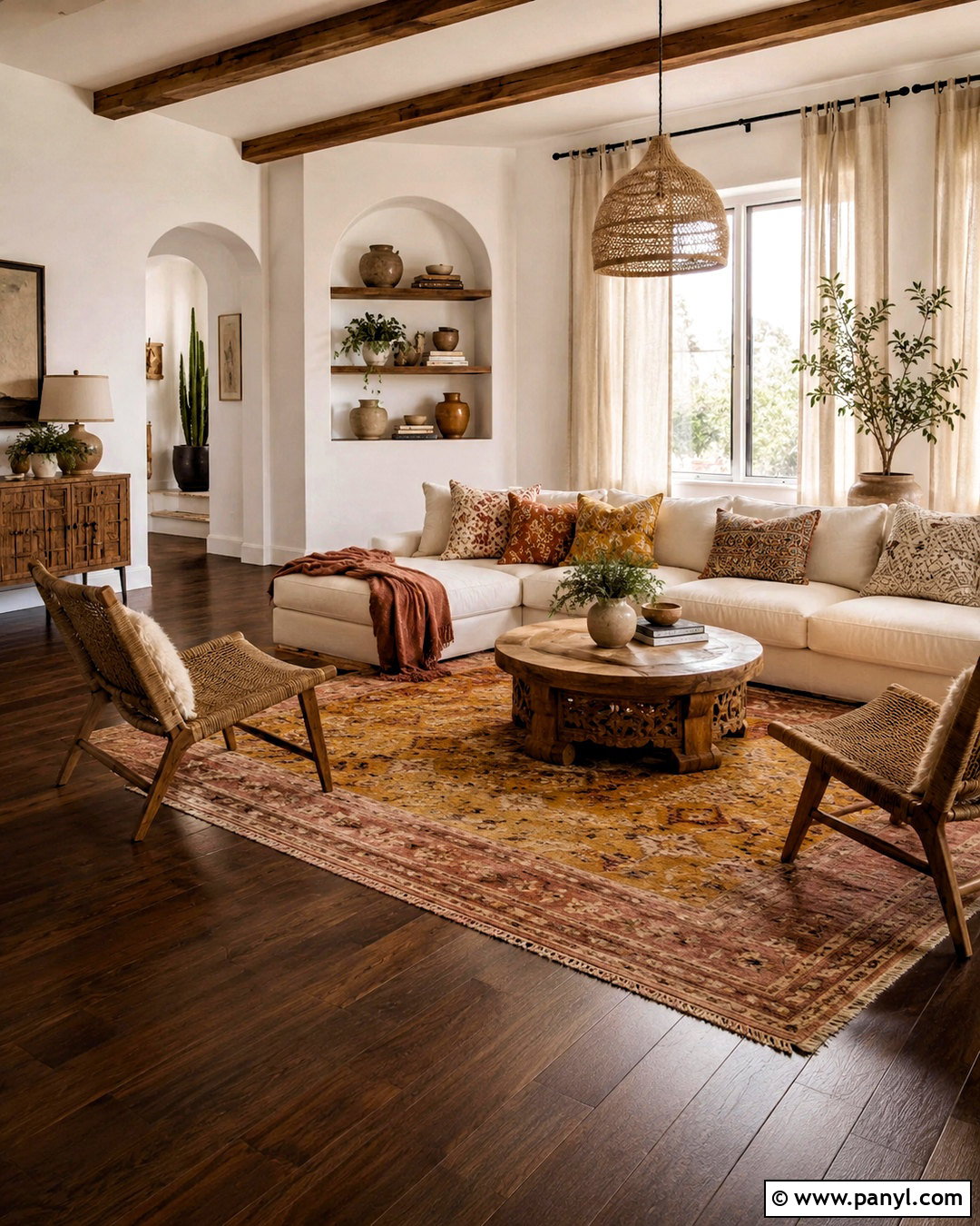 Dark Wood Floors With Boho Decor - 20 dark wood floors living room decor ideas