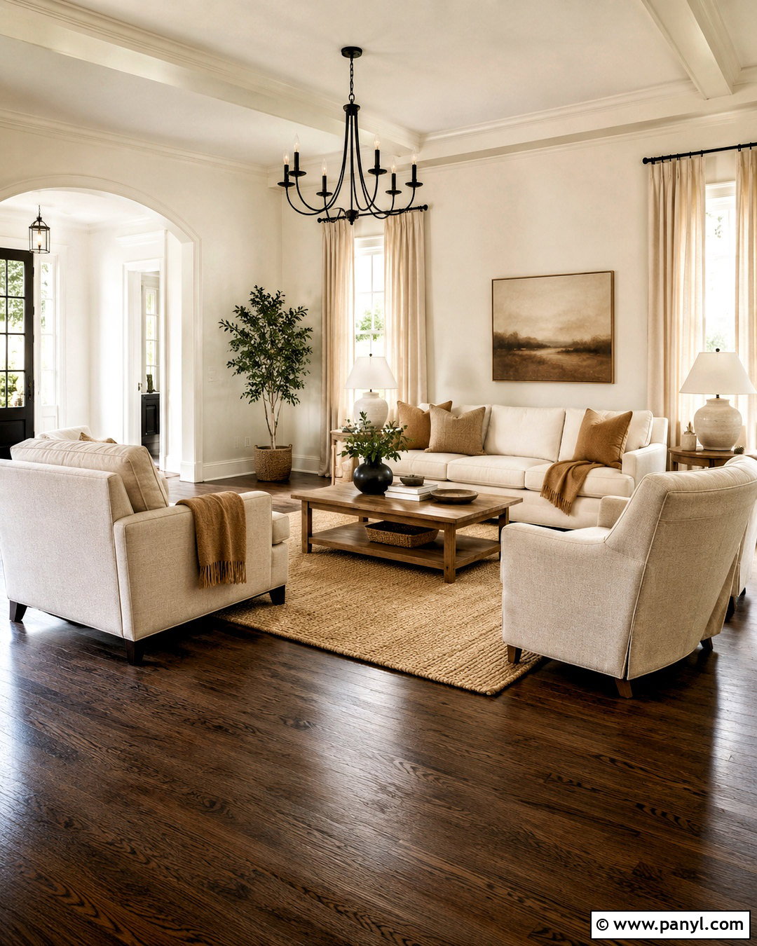 Dark Wood Floors With Cream Furniture - 20 dark wood floors living room decor ideas