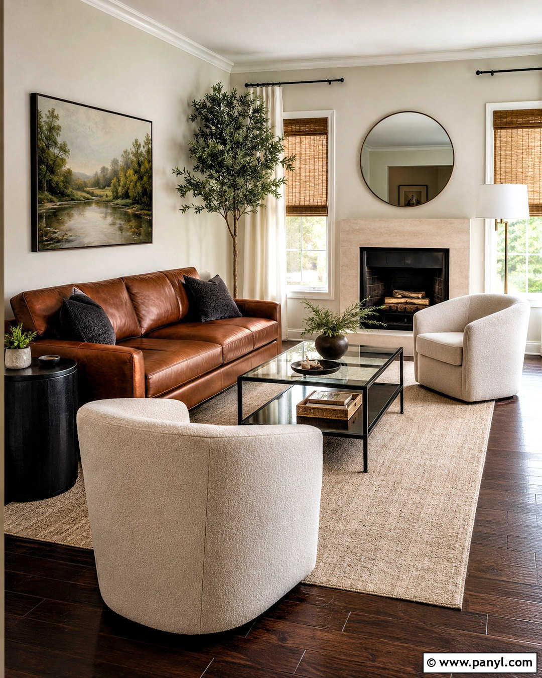 Dark Wood Floors With Leather Furniture - 20 dark wood floors living room decor ideas
