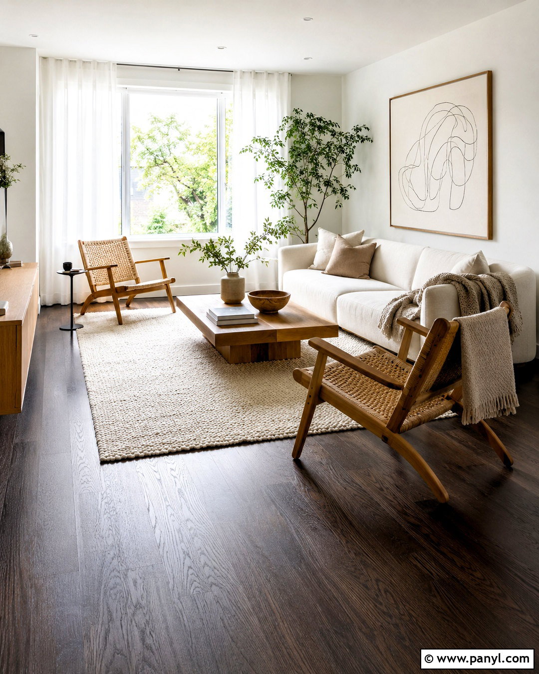 Dark Wood Floors With Scandinavian Decor - 20 dark wood floors living room decor ideas