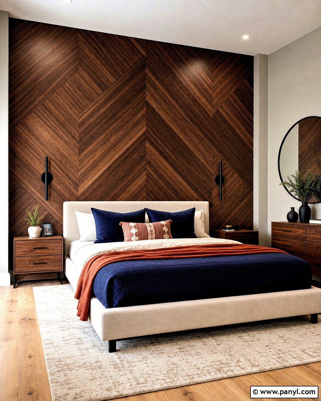 Dark Wood Geometric Wall - 20 dark wood walls