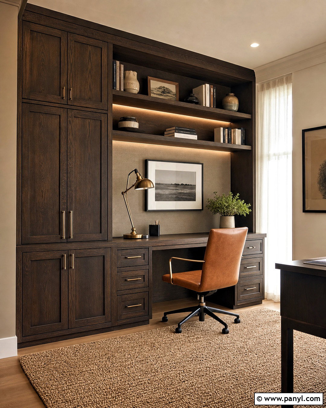 Dark Wood Home Office Wall - 20 dark wood walls