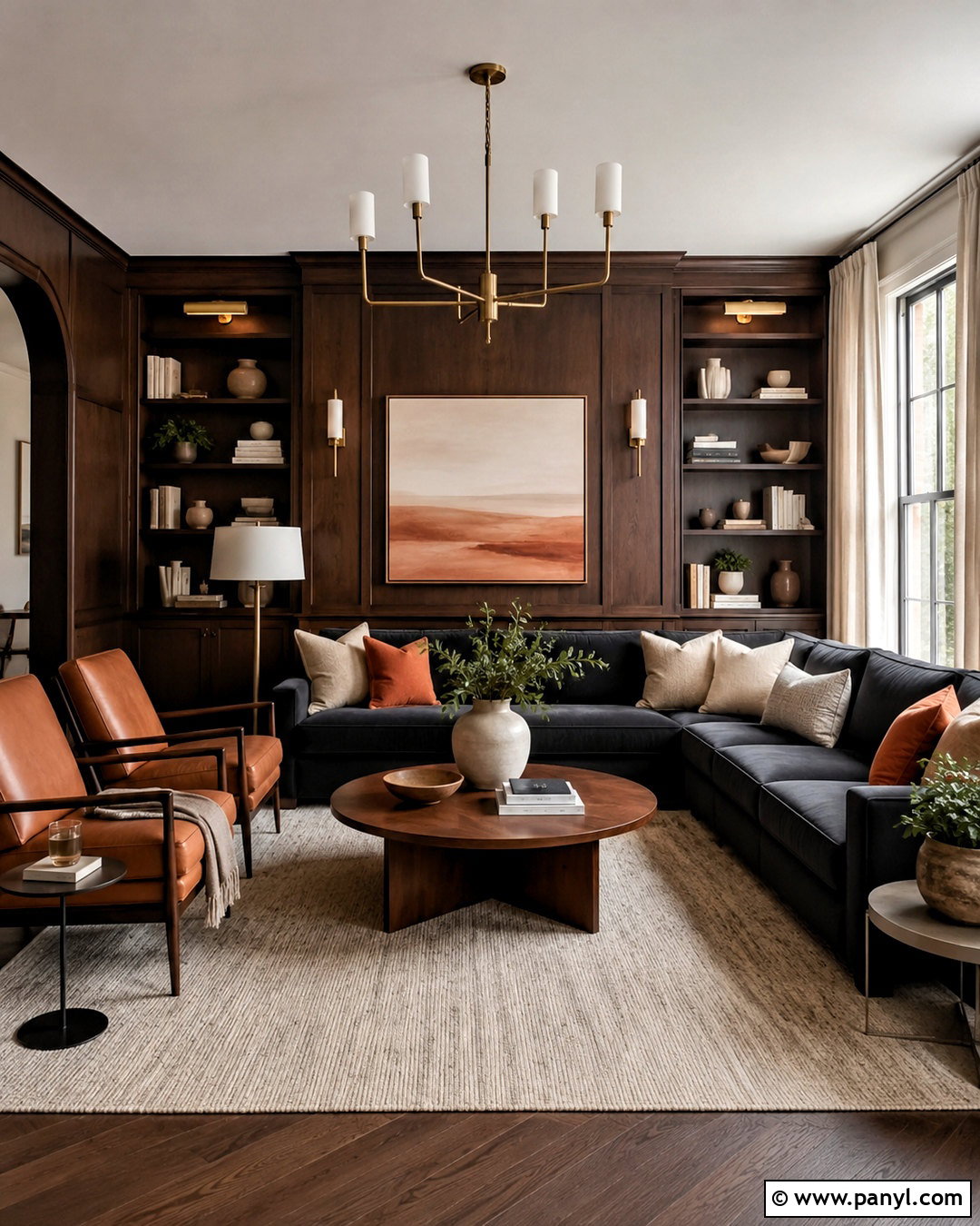 Dark Wood Living Room With Dark Wood Floors - 20 dark wood living room decor ideas