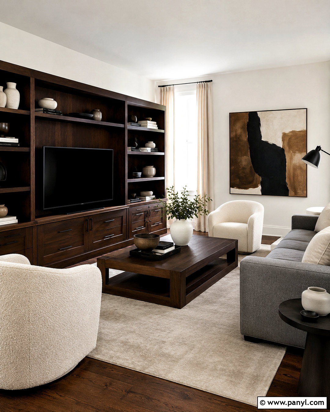 Dark Wood Living Room With White Walls - 20 dark wood living room decor ideas