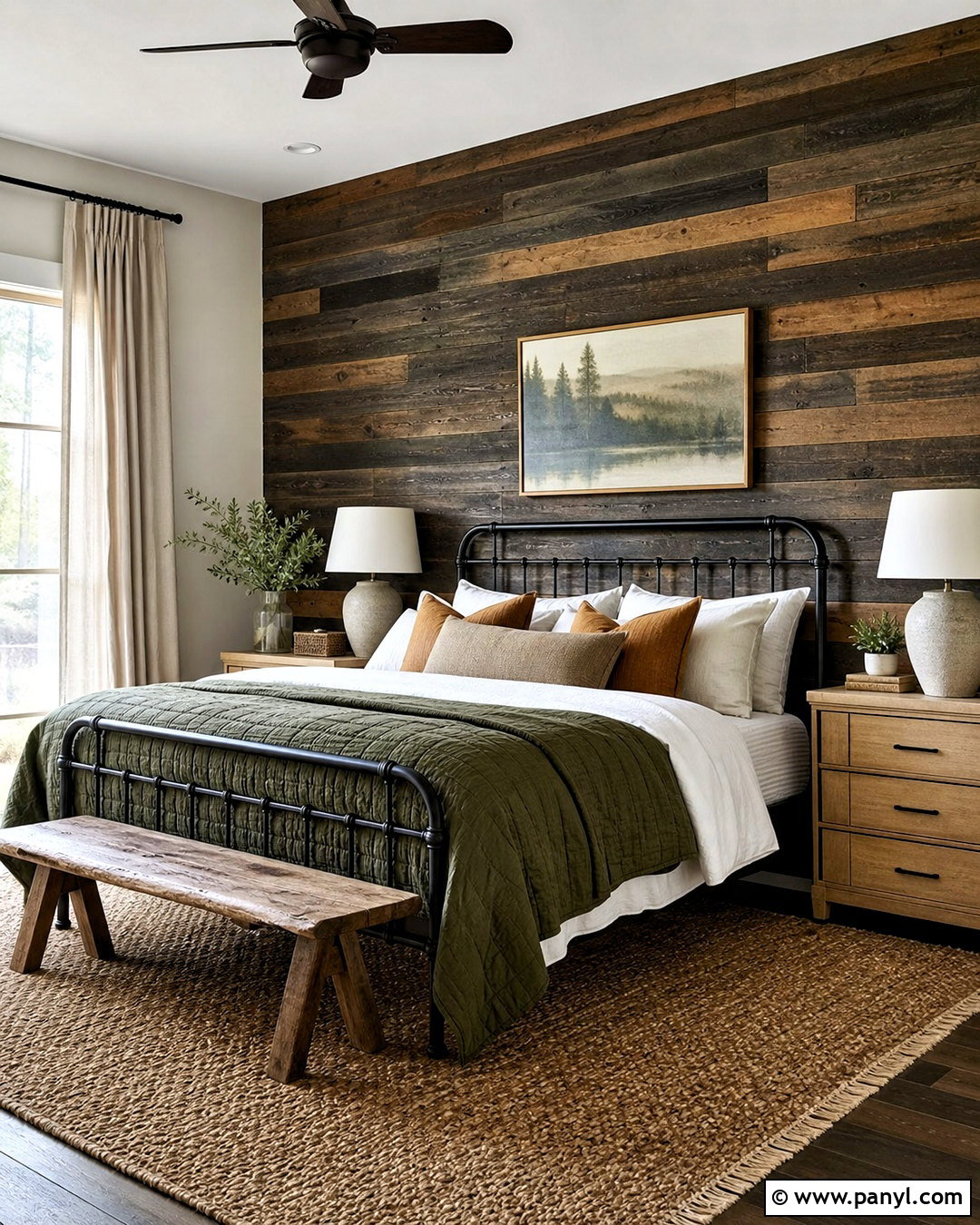 Dark Wood Rustic Bedroom - 20 dark wood walls