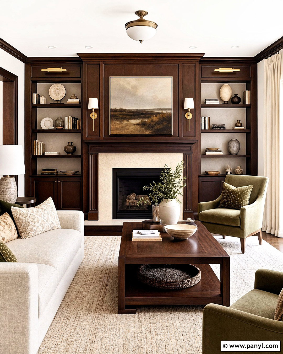 Dark Wood Trim Living Room With Fireplace - 20 dark wood trim living room ideas