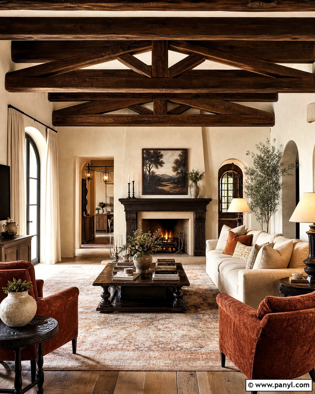 Dark Wood Tuscan Living Room - 20 tuscan living room ideas