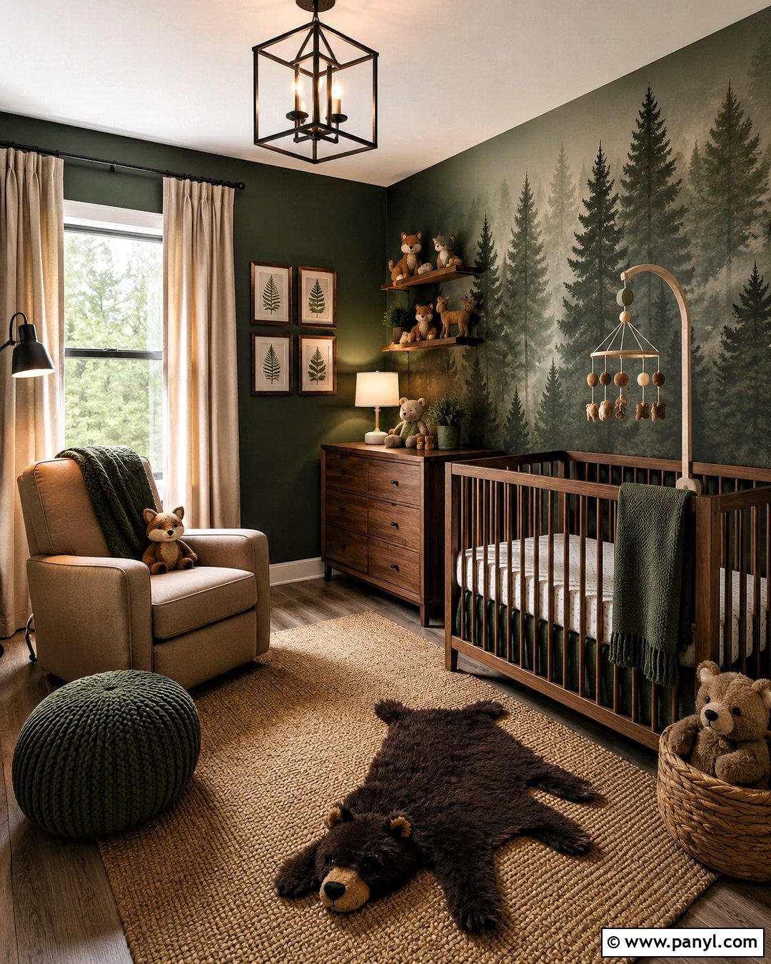 Dark Woodland Baby Room - 20 dark baby room ideas